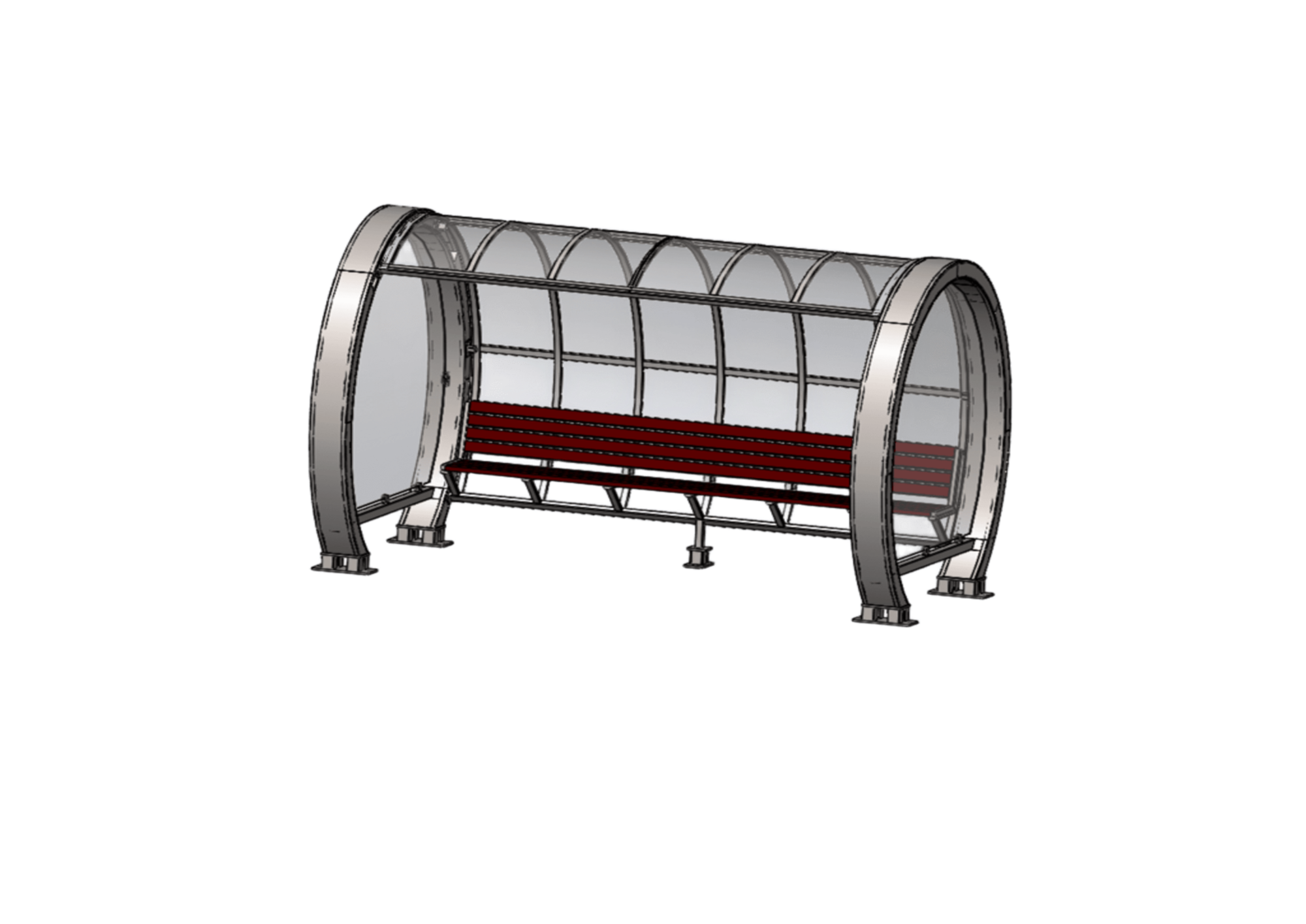 Павильон остановочный тип 4 1Ш-7745.00.00.00 (без стекла)