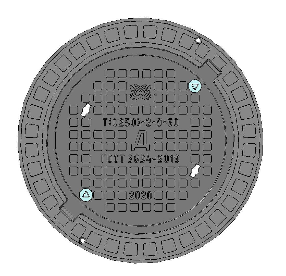 Люк тяжелый Т(С250)-Д-2-9-60 1Т-5271.00.00-02