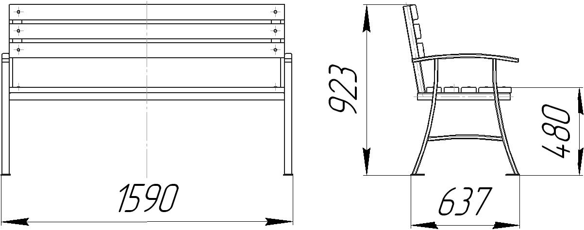 Скамья садовая СС 10